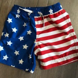 Hanna Anderson American Flag Swim Shorts size 5